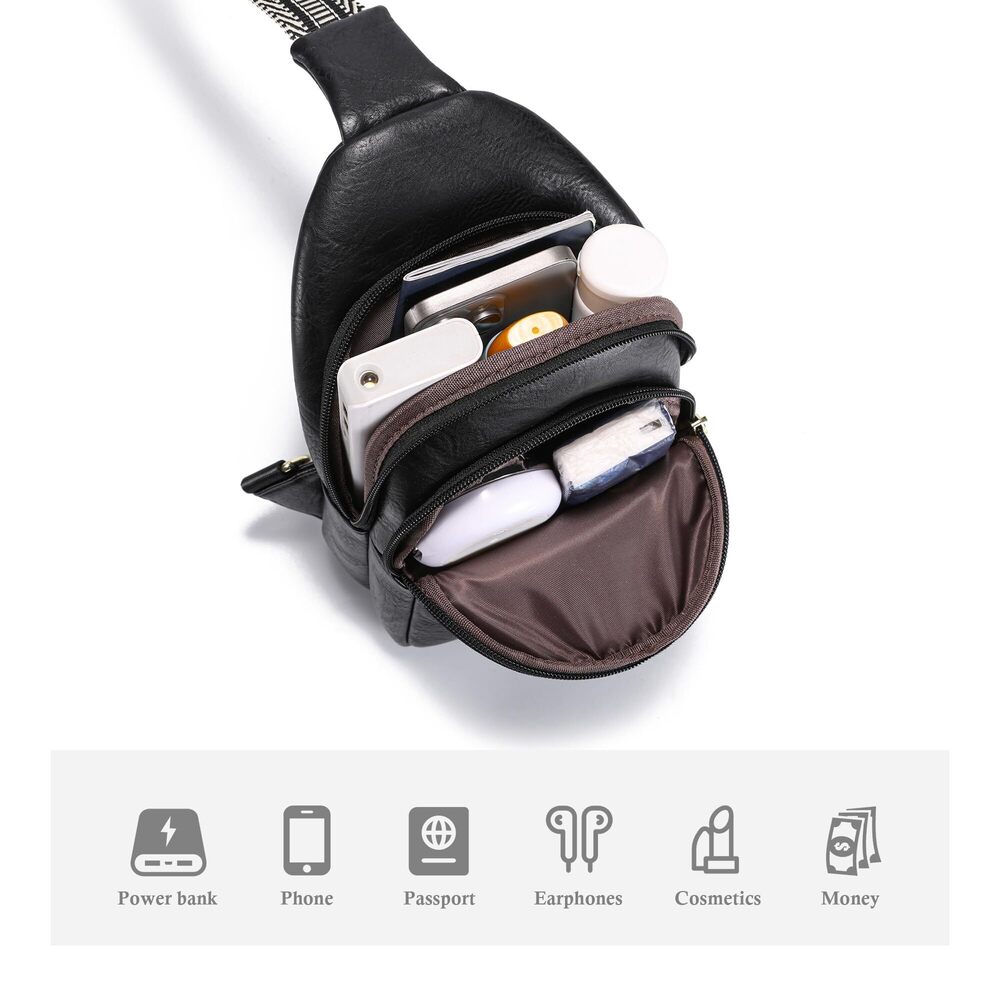 8996 Crossbody Sling Bags Fanny Packs Vegan Leather Purses Small Cross body - Picture 5 of 8